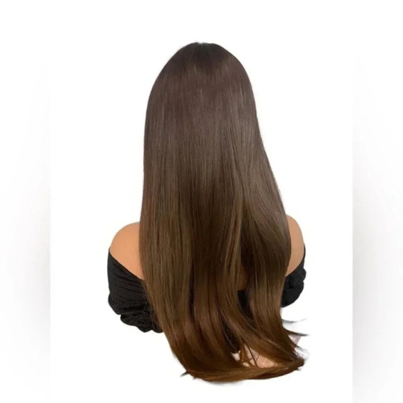 Brown To Dark Blonde hair Wig with Bangs 20” - Picture 11 of 11